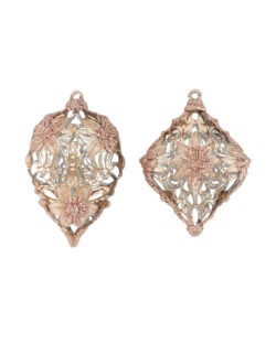 Set 2 ornamente cu flori roz