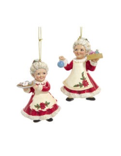 Set 2 ornamente Doamna Crăciun 8cm