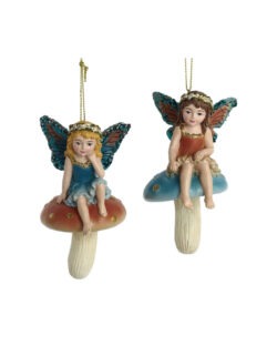 Set 2 ornamente zâne și ciuperci magical woods 10cm