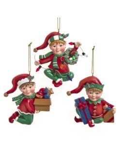 Set 3 ornamente elfi 8cm