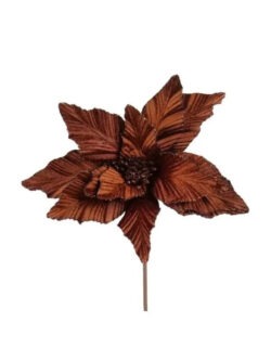 Crăciuniță din catifea maro 35cm