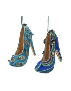 Set 2 ornamente pantofi păuni 9cm