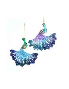 Set 2 ornamente păuni 15cm